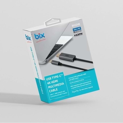 BİX BX02HB PRO TYPE-C - HDMI DÖNÜŞTÜRÜCÜ KABLO 4K