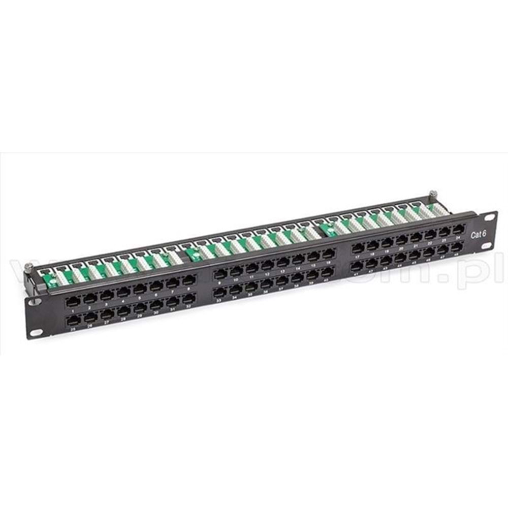 ODS 1U 50PORT Patch Panel CAT3 UTP RAC SLIDING SİYAH 10C-SB1U50PCAT3-RL1A