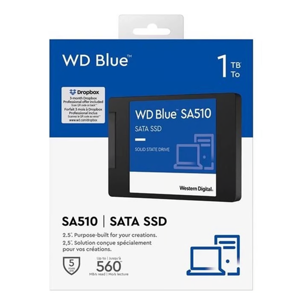 WD 1TB Blue WDS100T3B0A 560- 530MB/s SSD SATA-3 Disk