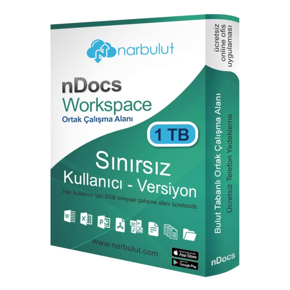NARBULUT nDocs Workspace 1TB 1yıl 1kullanıcı basic support is included. 