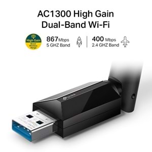 TP-LINK ARCHER T3U PLUS 1300mbps Dual Band USB Kablosuz Adaptör
