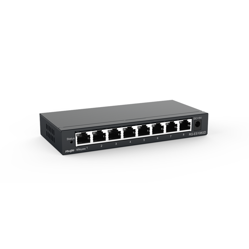 RUIJIE 8port Gigabit Yönetilemez Switch Masaüstü Çelik Kasa REYEE RG-ES108GD