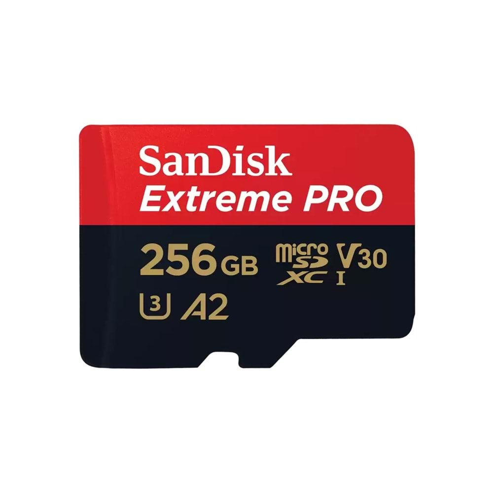 SANDISK 256GB Extreme PRO SDSQXCD-256G-GN6MA microSDXC UHS-I U3 V30 A2 200-140MB/s Hafıza Kartı