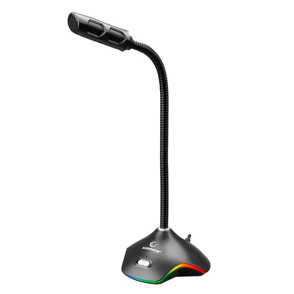 RAMPAGE RMX-M7 PYTHON Siyah/Kırmızı PC 3,5M PS4-XBOX-Mobile Esnek Sağlam Gaming Oyuncu Mikrofon