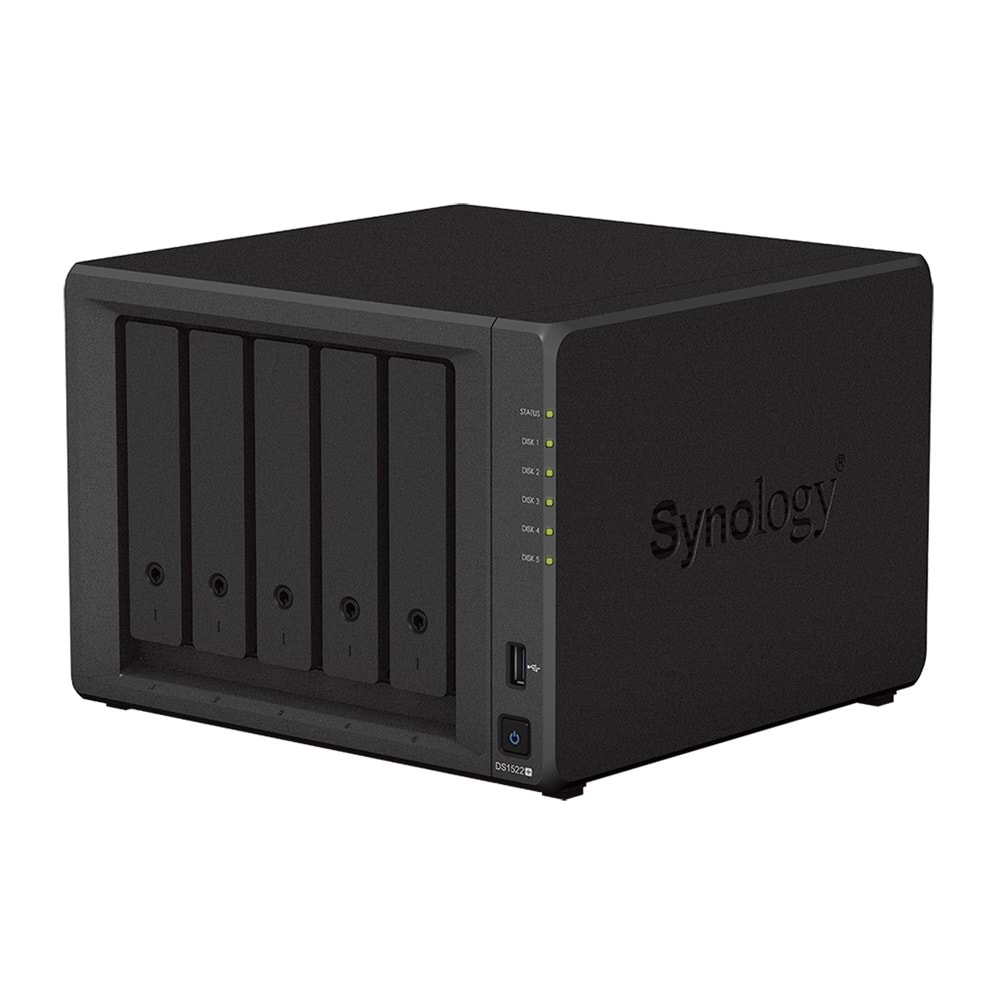 SYNOLOGY DS1522 PLUS RYZEN R1600 8 GB RAM- 5-diskli Nas Server (Disksiz) 