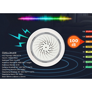 S-LINK Swapp SL-EG03 Isı ve Nem Göstergeli Kablosuz Siren 