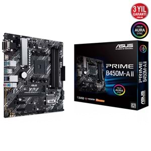 ASUS PRIME B450M-K II DDR4 M2 PCIe NVME DVI PCIe 16X v3.0 AM4 mATX