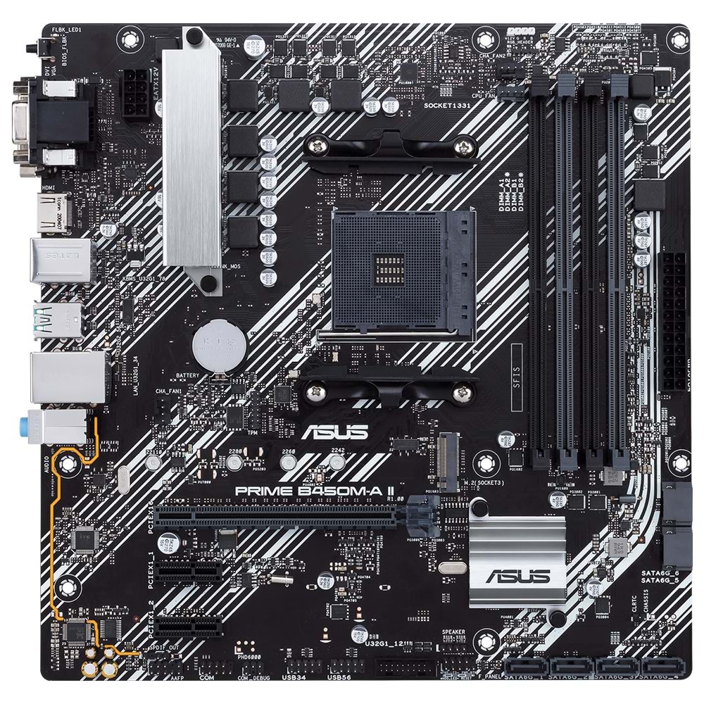 ASUS PRIME B450M-K II DDR4 M2 PCIe NVME DVI PCIe 16X v3.0 AM4 mATX