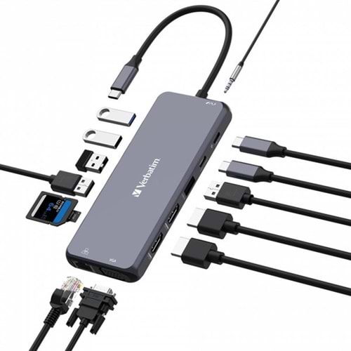 VERBATIM 14port CMH-14 USB-C Pro Çok Bağlantı Noktalı Dock