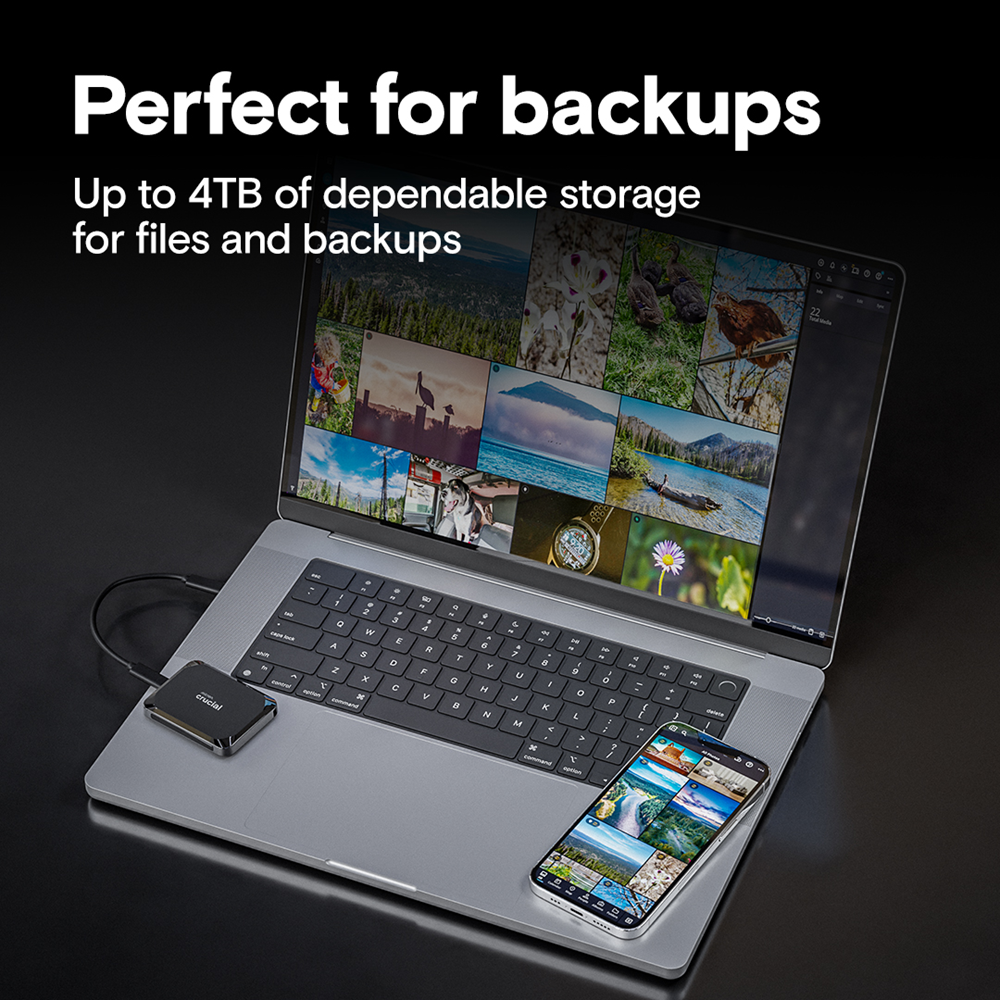 CRUCIAL 1TB X9 CT1000X9SSD9 1050-1050MB/s SSD TypeC Harici Disk