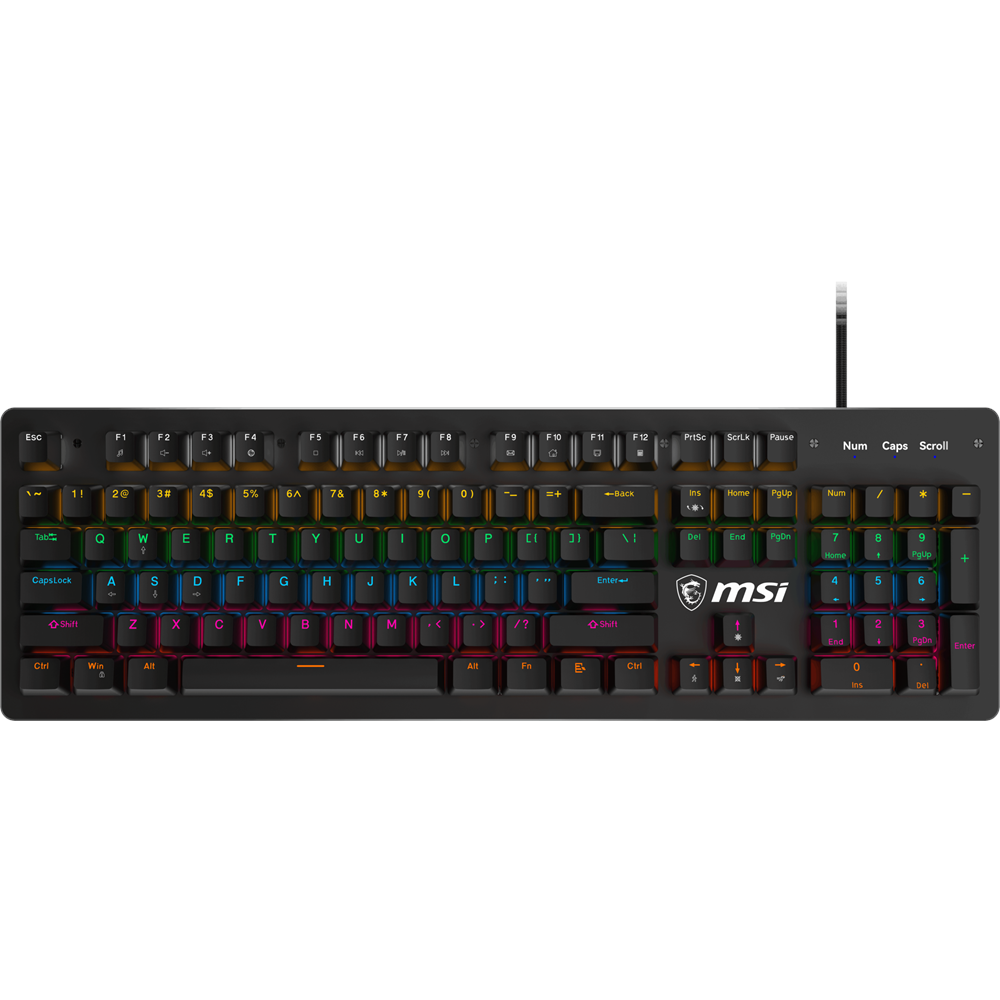 MSI GK300 Kablolu RGB Siyah Gaming Klavye 