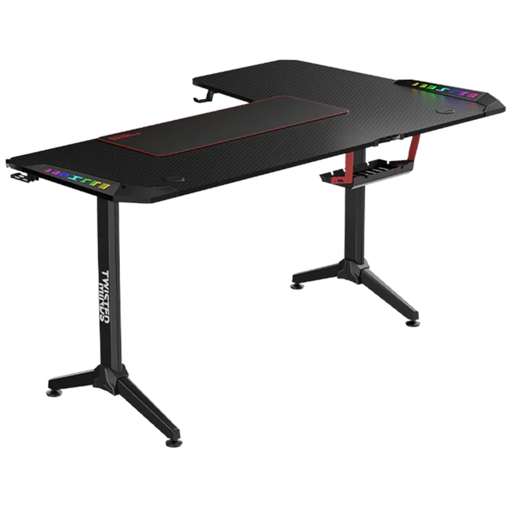TWISTED Minds L Şekilli RGB Sol Oyuncu Masası Siyah TM-Y-LB-RGB
