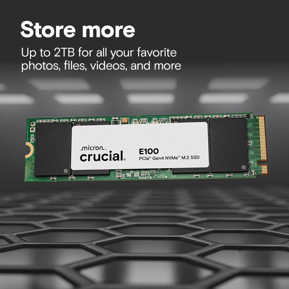 CRUCIAL 2TB E100 CT2000E100SSD8 5000-4500MB/s M2 NVME GEN4 Disk
