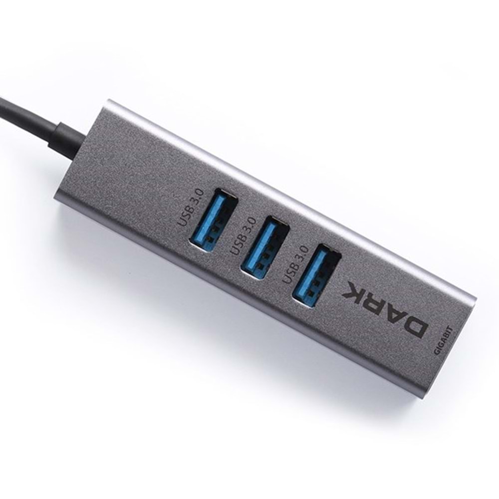 Dark DK-AC-USB332GL Gigabit Ethernet ve 3xUSB 3.0 Hub Çoklayıcı Adaptör