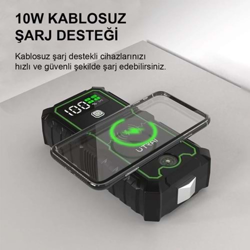UTRAI JS-1 Pro 16000mAh Jump Starter Taşınabilir Akü Takviye Kiti Taşıma Çantası (JS-1-PRO)