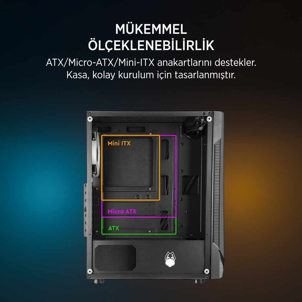 JAMES DONKEY HELIX H800 550W 4XRBW Gaming ATX PC Kasası