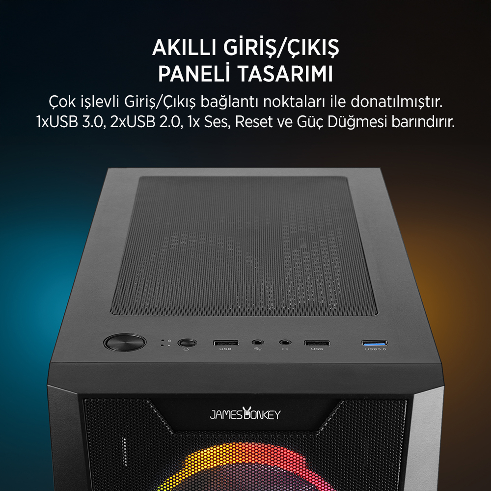 JAMES DONKEY HELIX H800 550W 4XRBW Gaming ATX PC Kasası