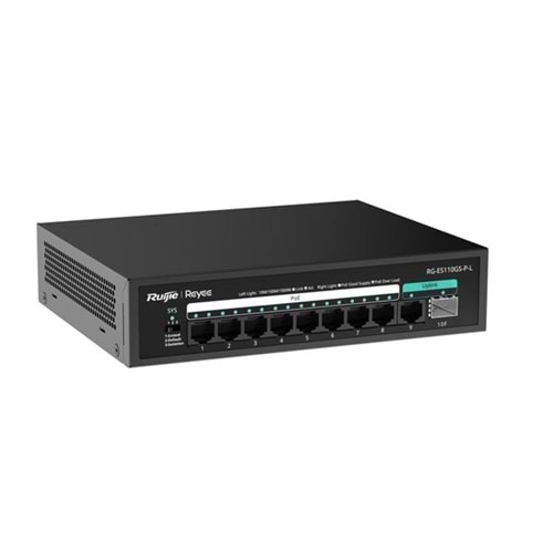 RUIJIE REYEE 8port RG-ES110GS-P-L GIGABIT 1-UPLINK 1-SFP 120W YÖNTİLEMEZ POE SWITCH