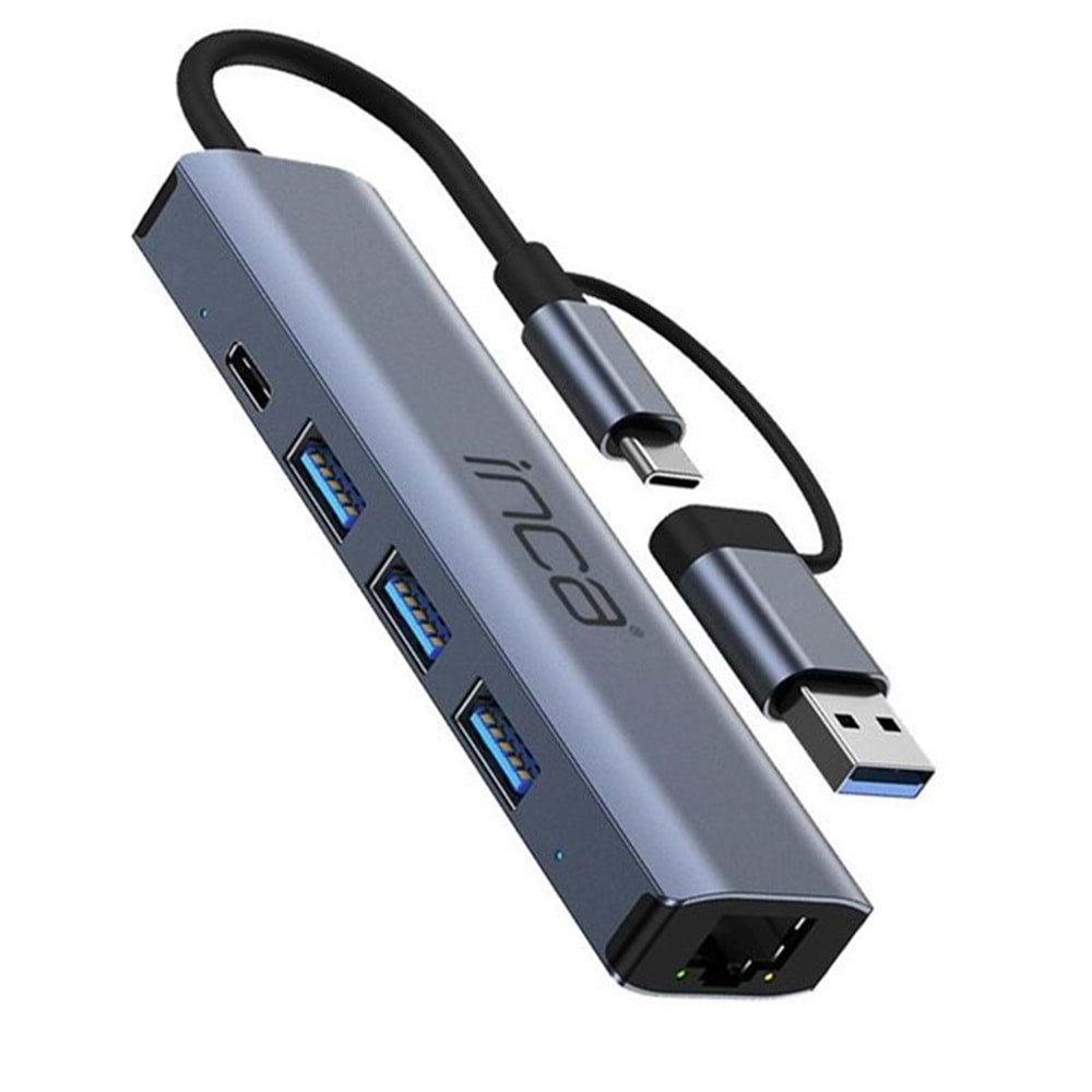 INCA IUTP-5T Gigabit USB Çoklayıcı USB 3.0,TYPEC Ethernet