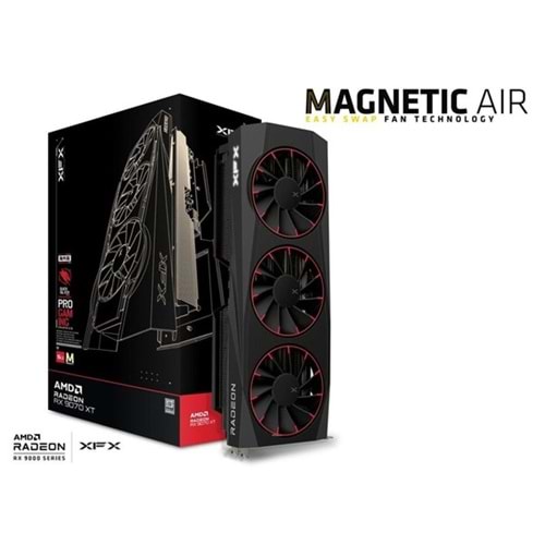 XFX 16GB RX9070XT QUICKSILVER MAGNETIC AIR RX-97TMAQKB9 GDDR6 256Bit PCIE 5.0