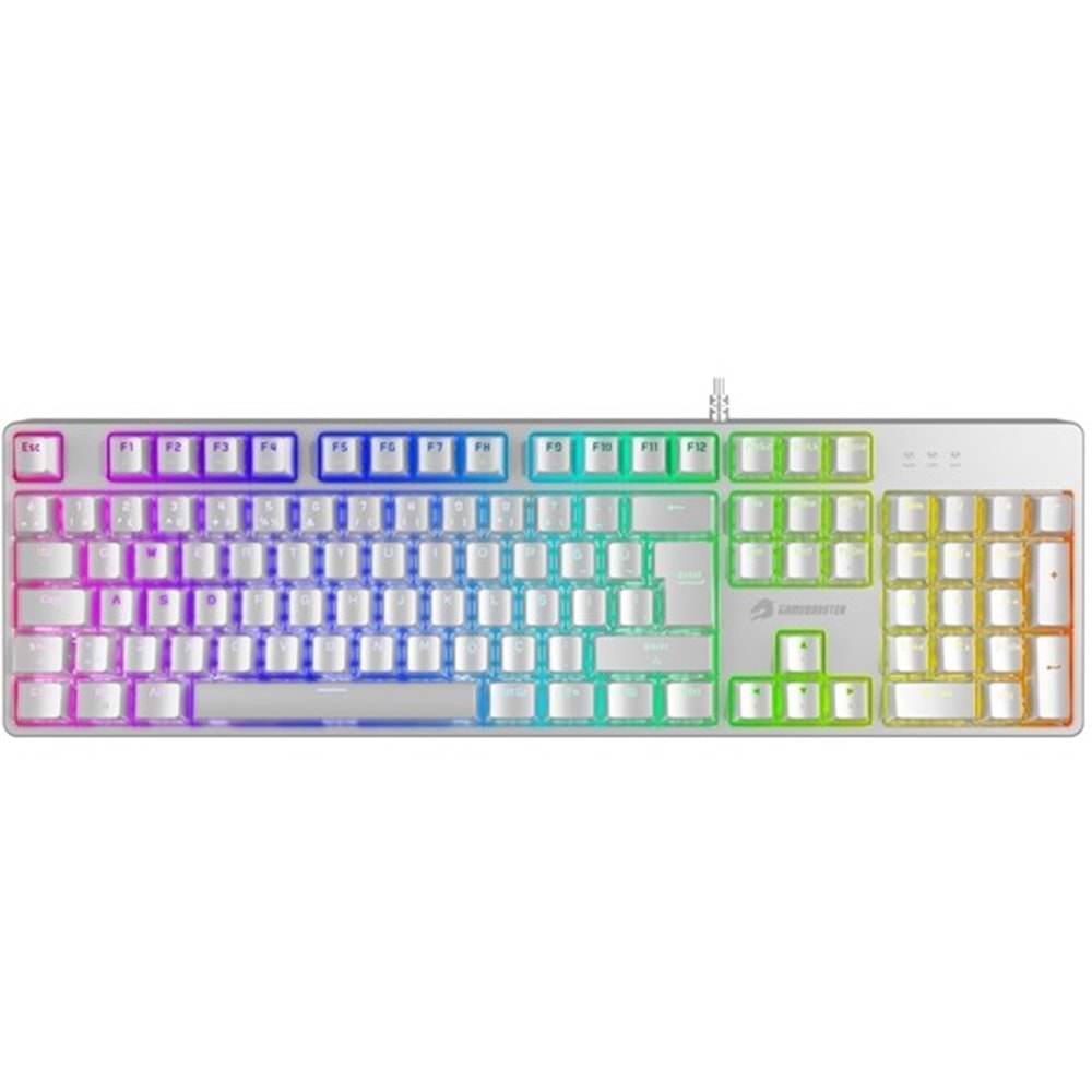 GAMEBOOSTER G24W Enigma Rainbow Aydınlatmalı Red Switch Mekanik Beyaz Oyun Klavyesi