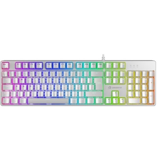 GAMEBOOSTER G24W Enigma Rainbow Aydınlatmalı Red Switch Mekanik Beyaz Oyun Klavyesi