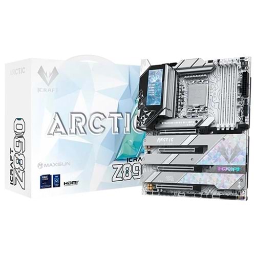 MAXSUN MS-iCraft Z890 ARCTIC WIFI7 DDR5 HDMI-DP TYPEC PCIE 5.0 1851P ATX BEYAZ