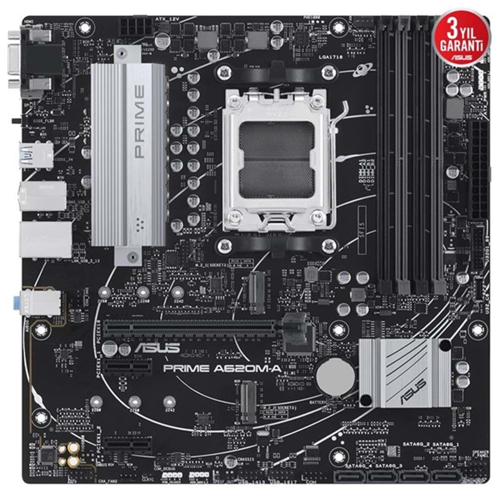 ASUS PRIME A620M-A-CSM DDR5 HDMI-DP PCIE 4.0 AM5 MATX KURUMSAL ANAKART