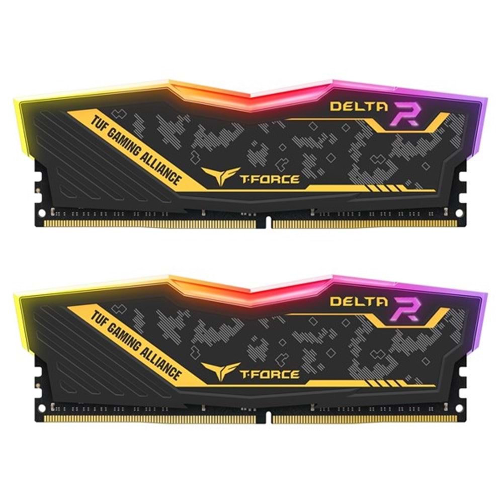 TEAM 16GB (2X 8GB) DDR4 3200MHZ CL16 RGB PC RAM T-FORCE TUF GAMING ALLIANCE TF9D416G3200HC16CDC01