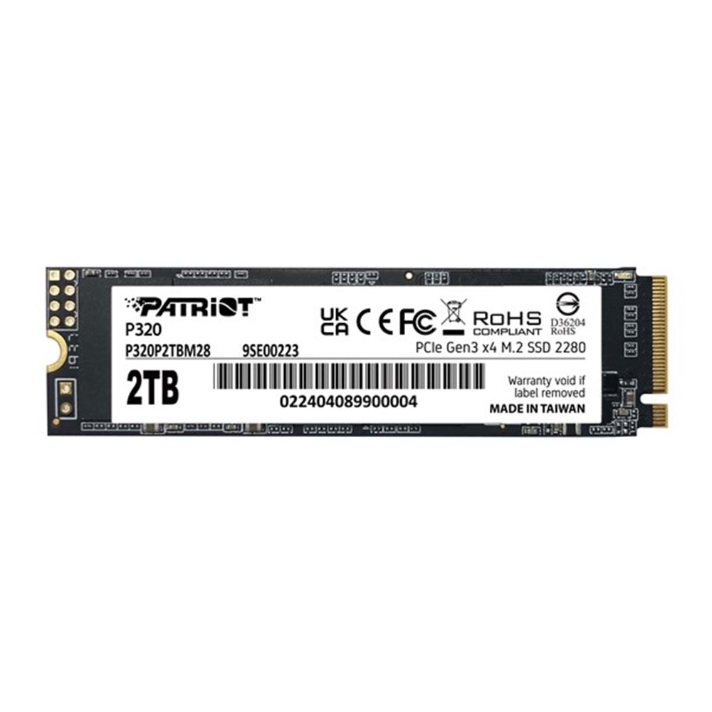 PATRIOT 2TB P320 P320P2TBM28 3000-2200MB/s M2 NVME GEN4 DİSK