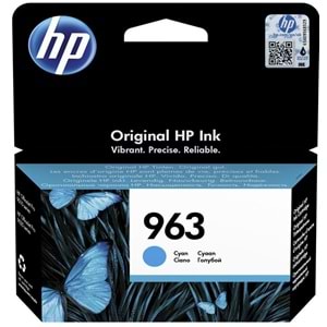 HP 3JA23AE No 963 Cyan 9,5ml Orijinal Mürekkep Kartuşu 700 Sayfa