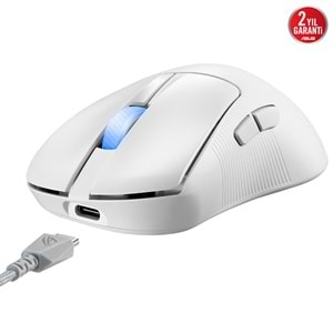 ASUS ROG Keris II Ace 90MP03N0-BMUA10 42.000 DPI 54g 2.4GHz Bluetooth Kablosuz Oyuncu Mouse Moonlight White