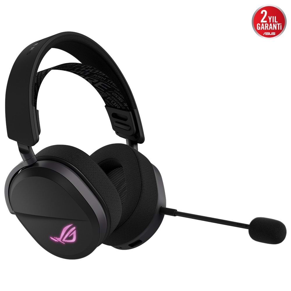 ASUS ROG Pelta Siyah Hafif (2.4GHz / Bluetooth / USB-C) ARGB Kablosuz Oyuncu Kulaklığı / 90YH0410-BHUA00
