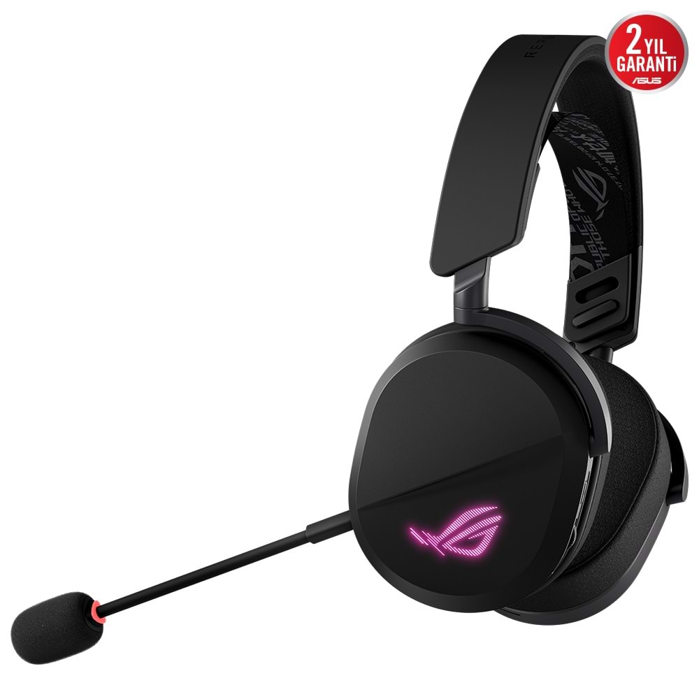 ASUS ROG Pelta Siyah Hafif (2.4GHz / Bluetooth / USB-C) ARGB Kablosuz Oyuncu Kulaklığı / 90YH0410-BHUA00