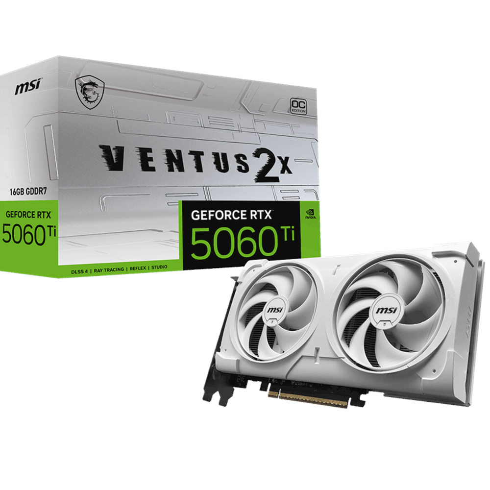 MSI 16GB RTX5060TI 16G VENTUS 2X OC WHITE PLUS GDDR7 128bit HDMI-DP PCIE 5.0