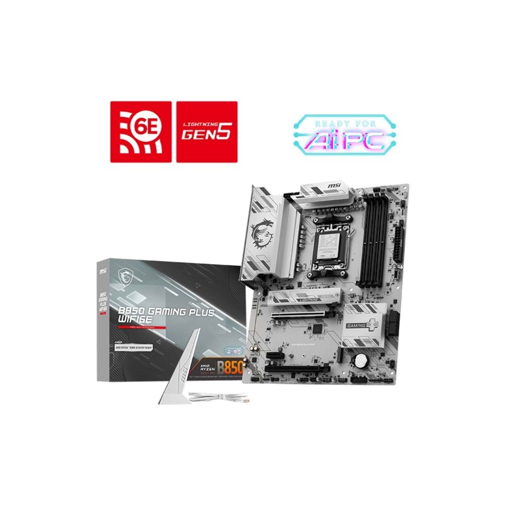 MSI B850 GAMING PLUS WIFI6E DDR5 HDMI-DP TYPEC PCIE 5.0 AM5 ATX
