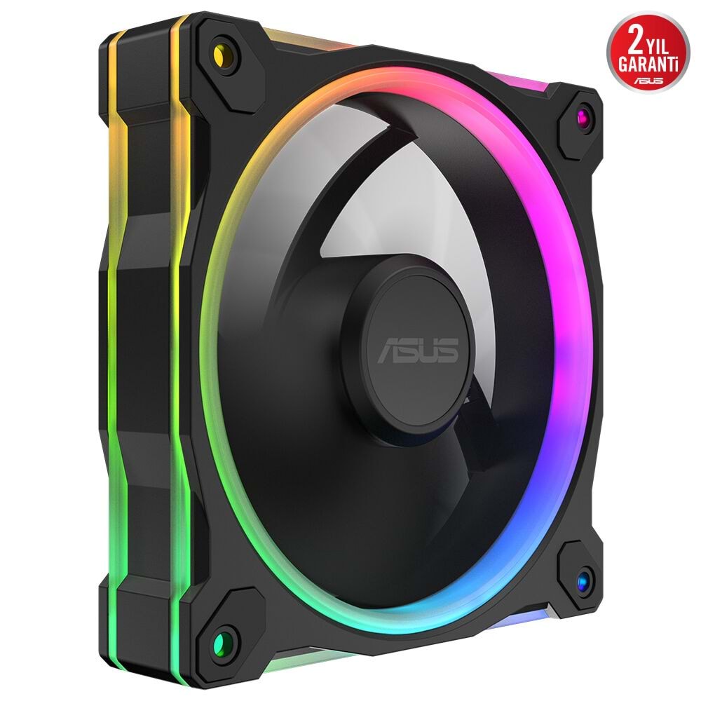 ASUS PRIME 120MM MR120 ARGB 1600RPM 58CFM PWM Aura Sync Siyah Kasa Fanı 3'lü paket 90DA00I0-B09020