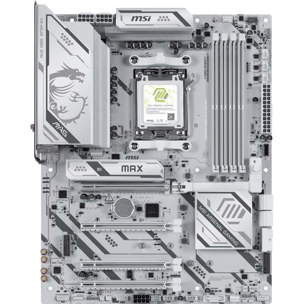 MSI MAG B850 GAMING PLUS MAX WIFI7 DDR5 HDMI-DP TYPEC PCIE 5.0 AM5 ATX