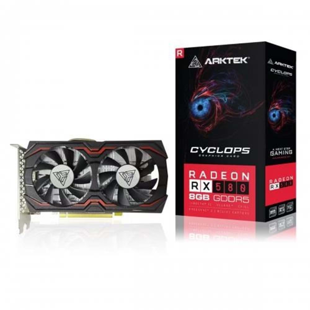 ARKTEK 8GB RX580 CYCLOPS AKR580D5S8GH1 GDDR5 256bit HDMI-DV-DP PCIE 3.0