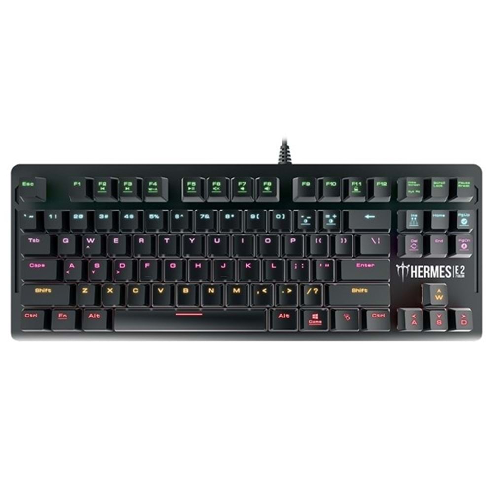 GAMDIAS HERMES-E2, USB Kablolu, İngilizce, Mekanik, 7 Renk, Gaming Klavye