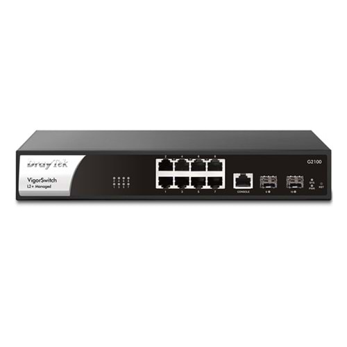 DRAYTEK 8port VigorSwitch G2100 GIGABIT 2-SFP Yönetilebilir Switch
