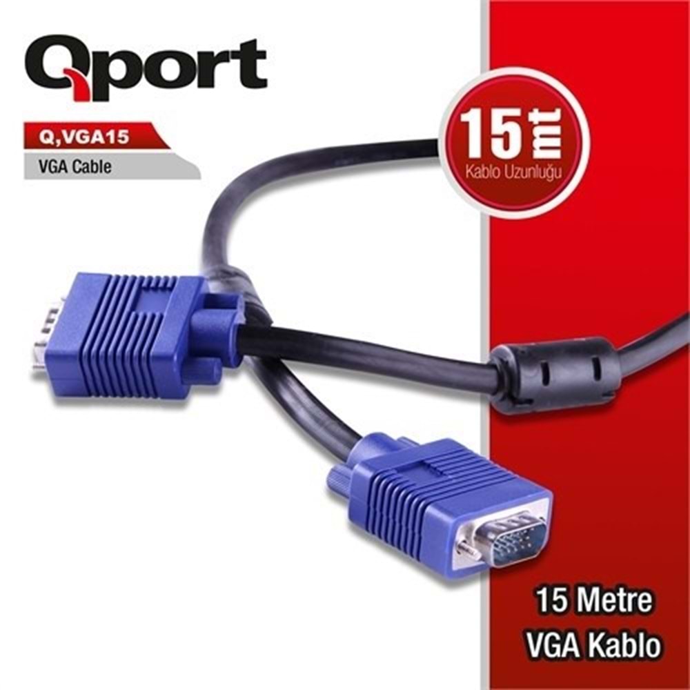 QPORT 15metre Q-VGA15 VGA Görüntü Kablosu