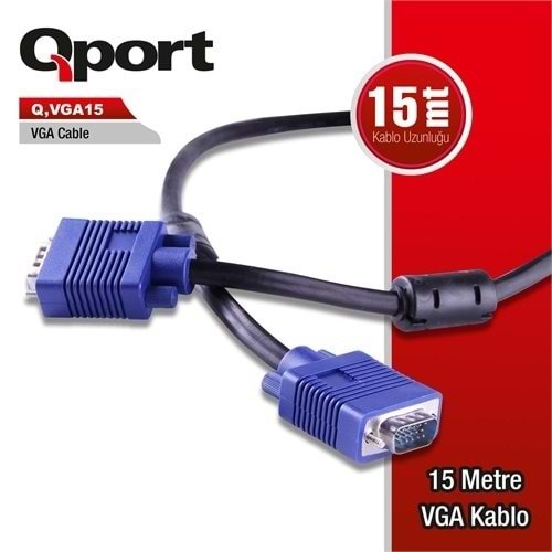 QPORT 15metre Q-VGA15 VGA Görüntü Kablosu