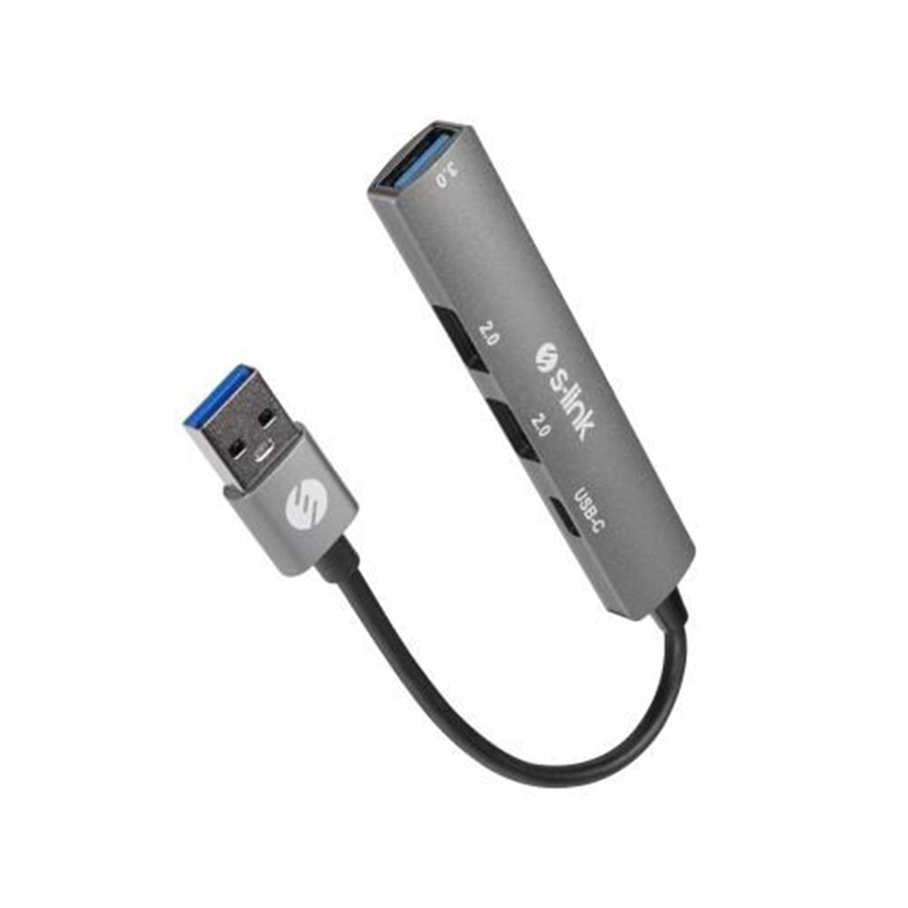 S-LINK SW-U322 2-USB2.0,1-USB3.0, 1-TYPE-C METAL USB HUB ÇOKLAYICI 