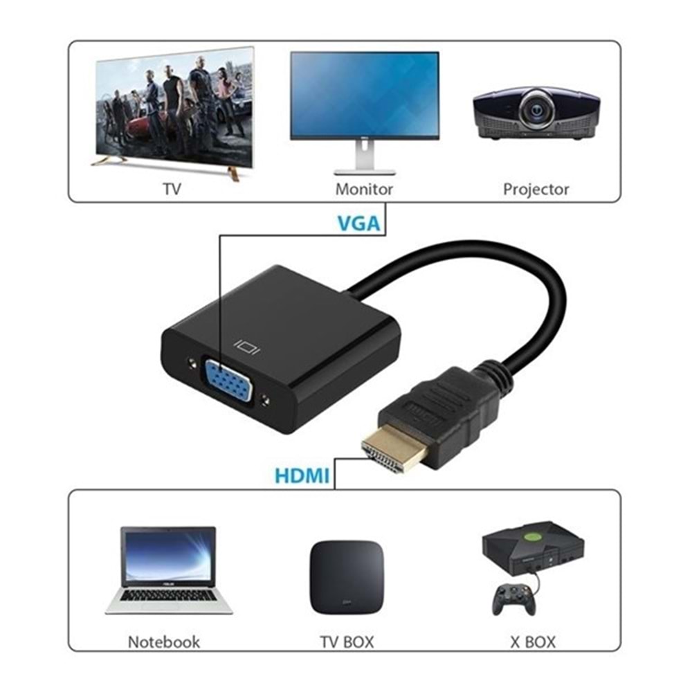 CODEGEN CDG-CNV31 0.15metre HDMI-VGA (D) Görüntü Adaptörü Siyah