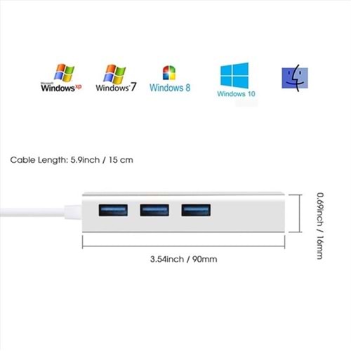CODEGEN CDG-CNV41 Gigabit USB 3.0 Ethernet Çoklayıcı Hub