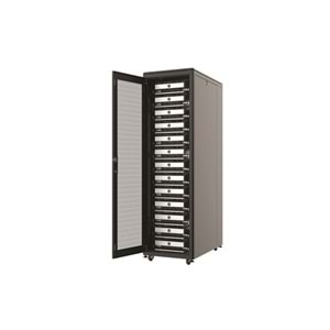 AGER 26U 600x800mm Dikili Tip Siyah Kabinet Agena AG-AN26U6080S1 Cam Kapak