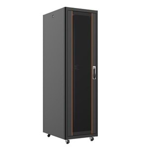 AGER 26U 600x800mm Dikili Tip Siyah Kabinet Agena AG-VB26U6080S1 Cam Kapak