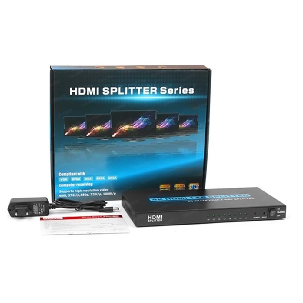DARK 8port DK-HD-SP8X1 HDMI-8port HDMI (çıkış) 4K HDMI Splitter