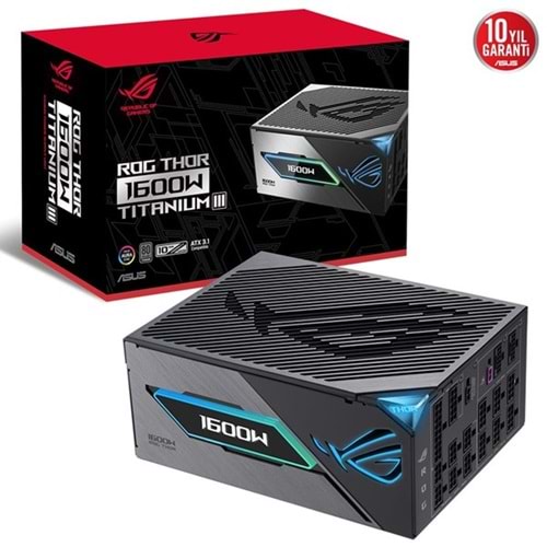 ASUS 1600W 80+ TITANIUM ROG THOR TITANIUM III PCIE 5.0 TAM MODÜLER POWER SUPPLY